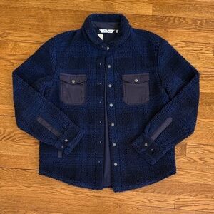 Peter Millar Navy Sherpa Shirt Jacket High Pile Fleece Medium NWT